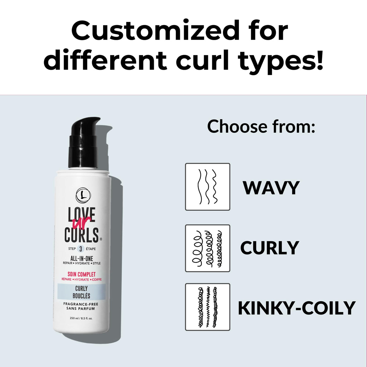 Love Ur Curls application in hand demonstrating easy distribution and control