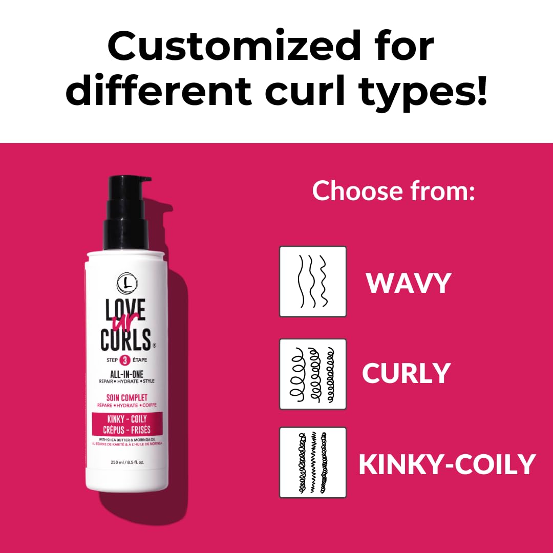 Love Ur Curls being applied to damp hair, demonstrates easy distribution and hydration