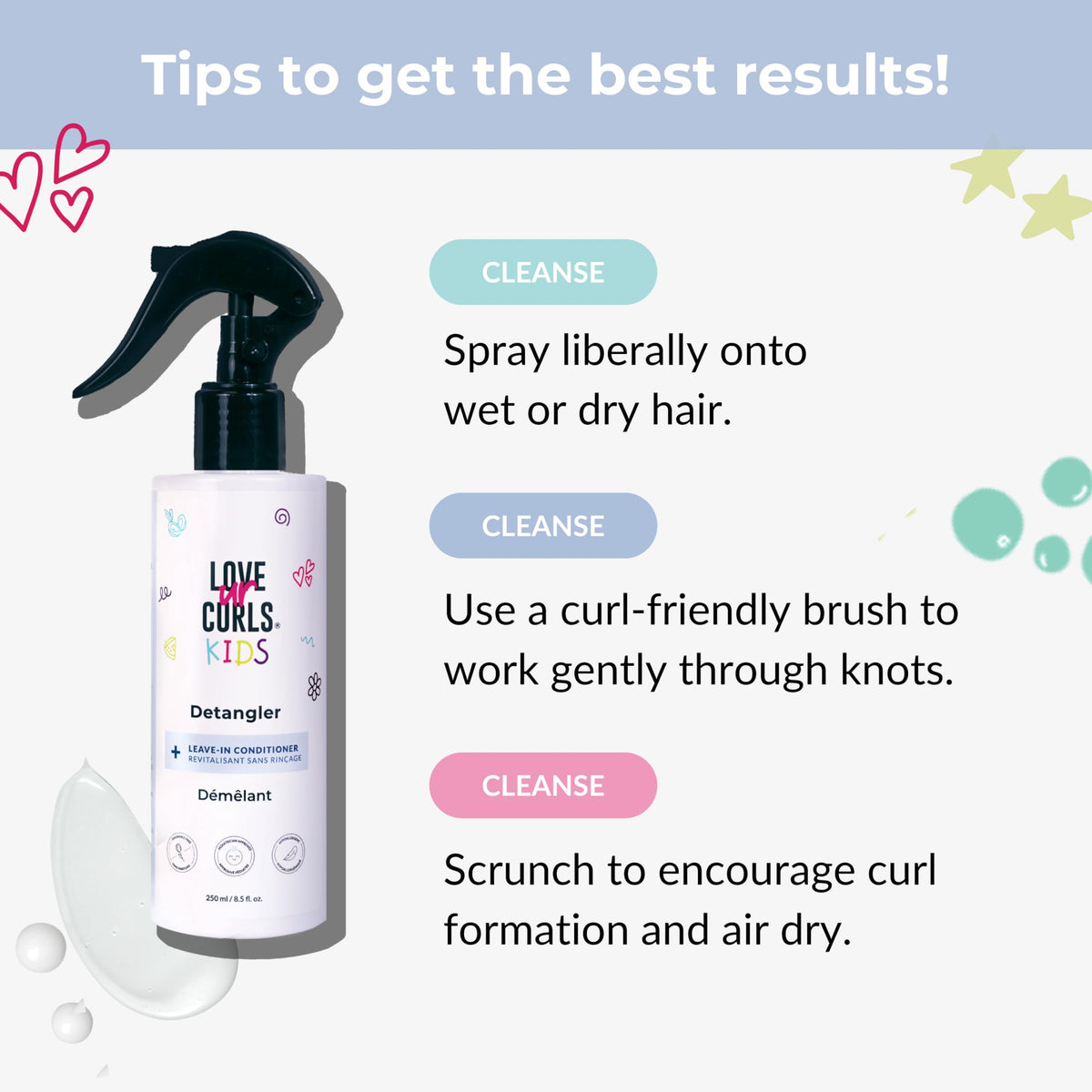 Love Ur Curls bottle on bathroom shelf in family-friendly styling scene
