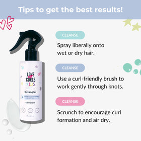 Love Ur Curls bottle on bathroom shelf in family-friendly styling scene