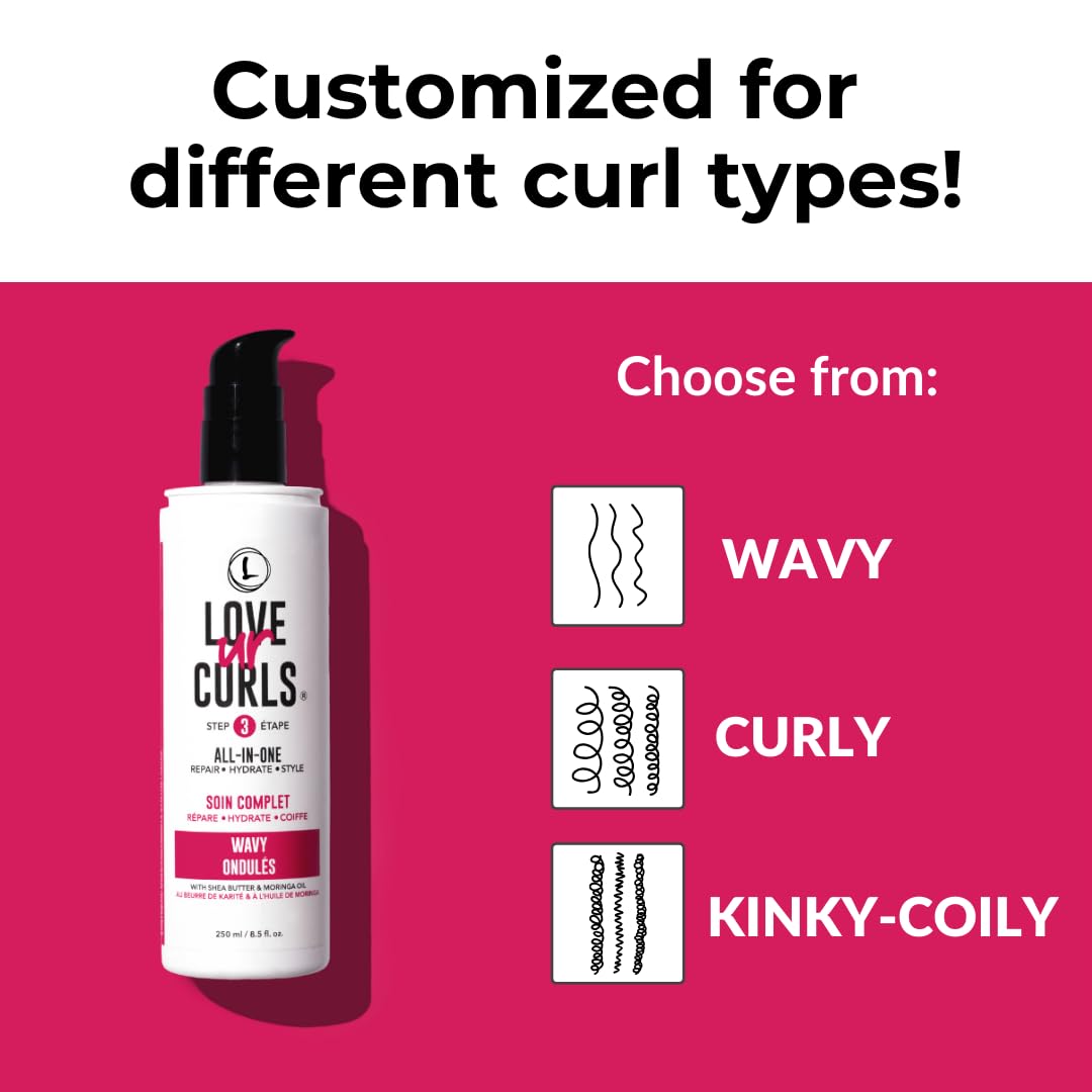 Love Ur Curls before and after waves showing reduced frizz benefit