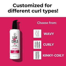 Love Ur Curls before and after waves showing reduced frizz benefit