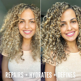 Love Ur Curls conditioner detangling wet curls for less breakage