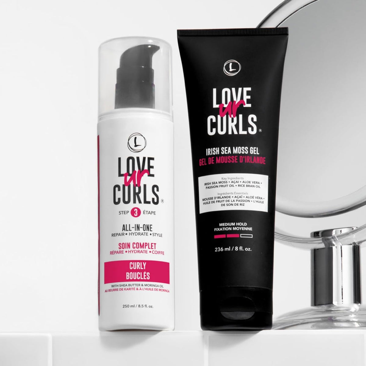 Love Ur Curls cream styler texture on fingers showing creamy slip benefit
