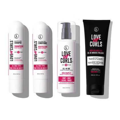 Love Ur Curls front packaging showing full kit and benefits