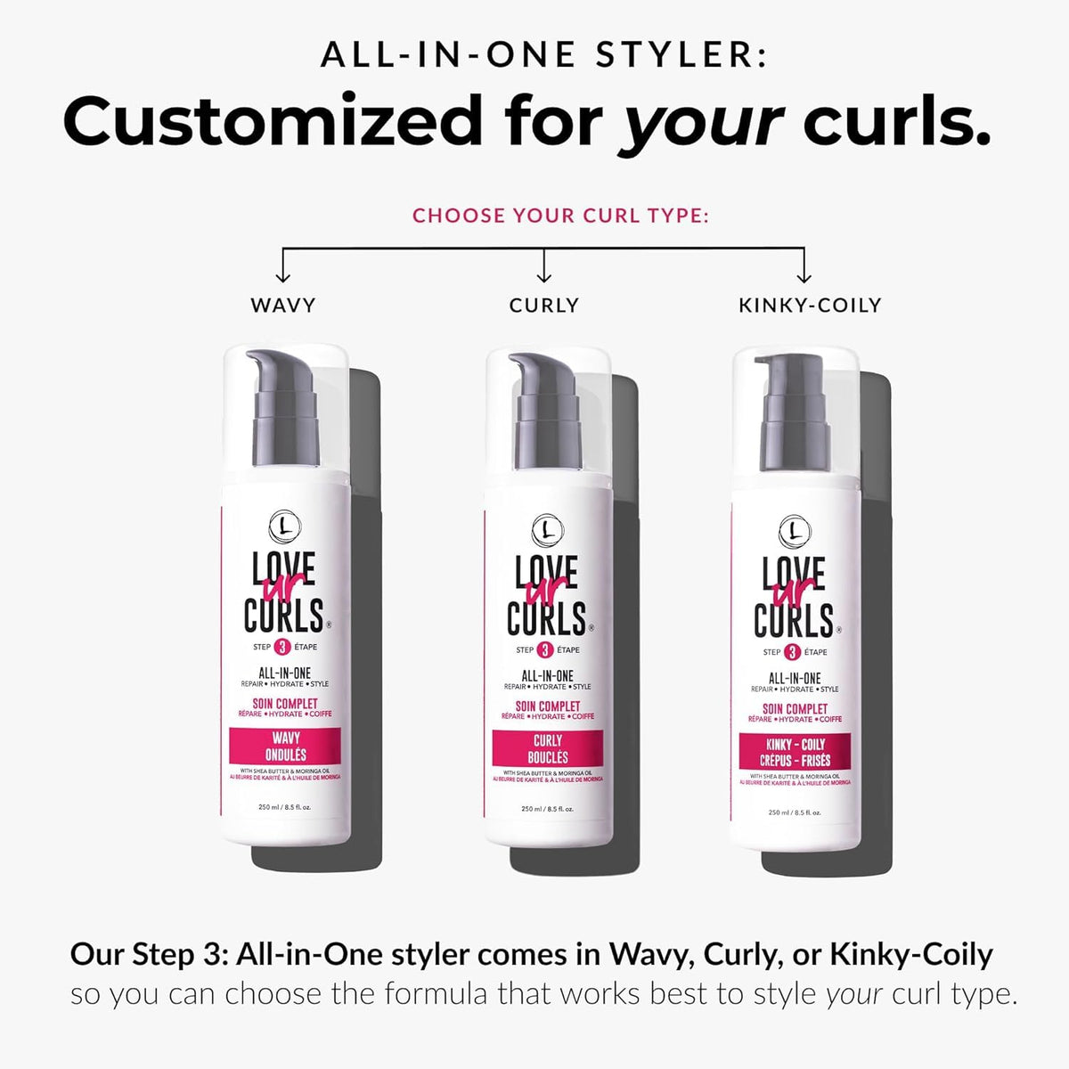 Scrunching Love Ur Curls gel into wet curls to reduce frizz and define