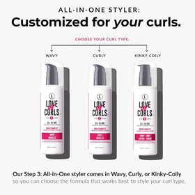 Scrunching Love Ur Curls gel into wet curls to reduce frizz and define