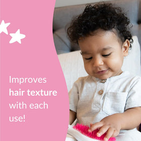 Love Ur Curls applied on child’s curly hair for gentle detangling