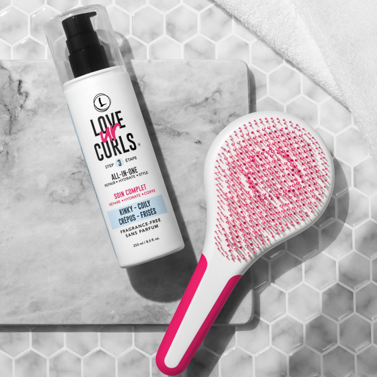 Love Ur Curls applied in hand demonstrating even application and hydration