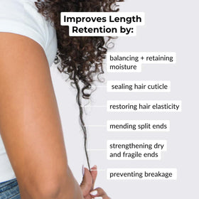 Love Ur Curls label detail showing ingredient focus and benefits