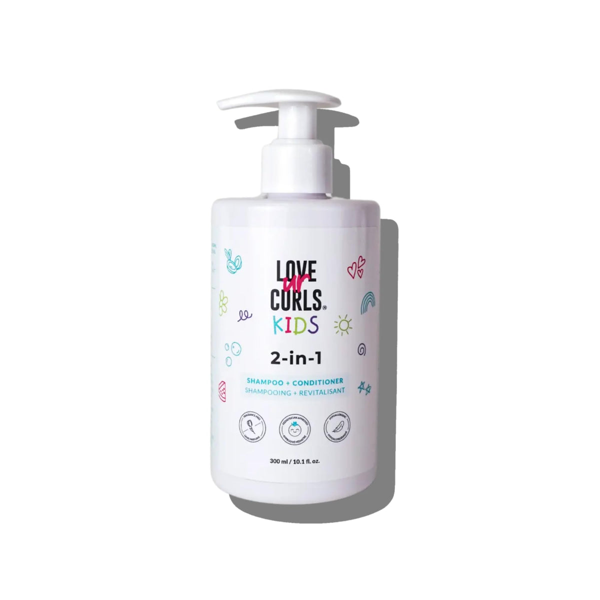 Love Ur Curls LUCK front packaging showing gentle 2-in-1 benefits