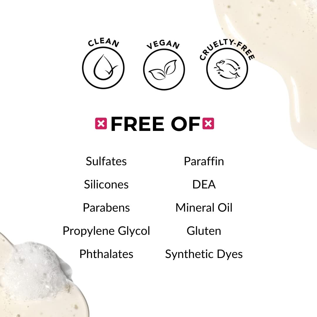 Love Ur Curls pump dispensing shampoo into palm showing light lather for gentle cleansing