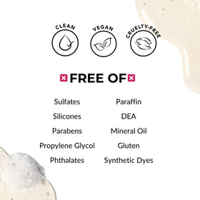 Love Ur Curls pump dispensing shampoo into palm showing light lather for gentle cleansing