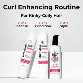 Love Ur Curls shampoo pump close-up highlighting gentle cleansing action