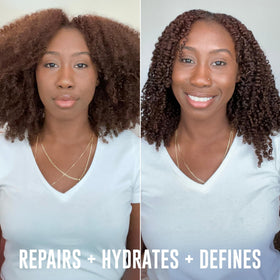 Love Ur Curls all-in-one styler cream swatch showing smooth definition
