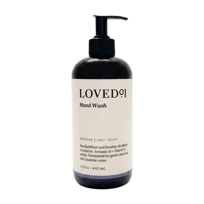 Loved01 front packaging 15 oz bottle showing label and lavender scent benefit