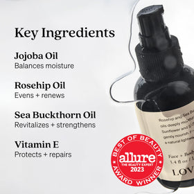 Loved01 label closeup highlighting ingredients and brand trust