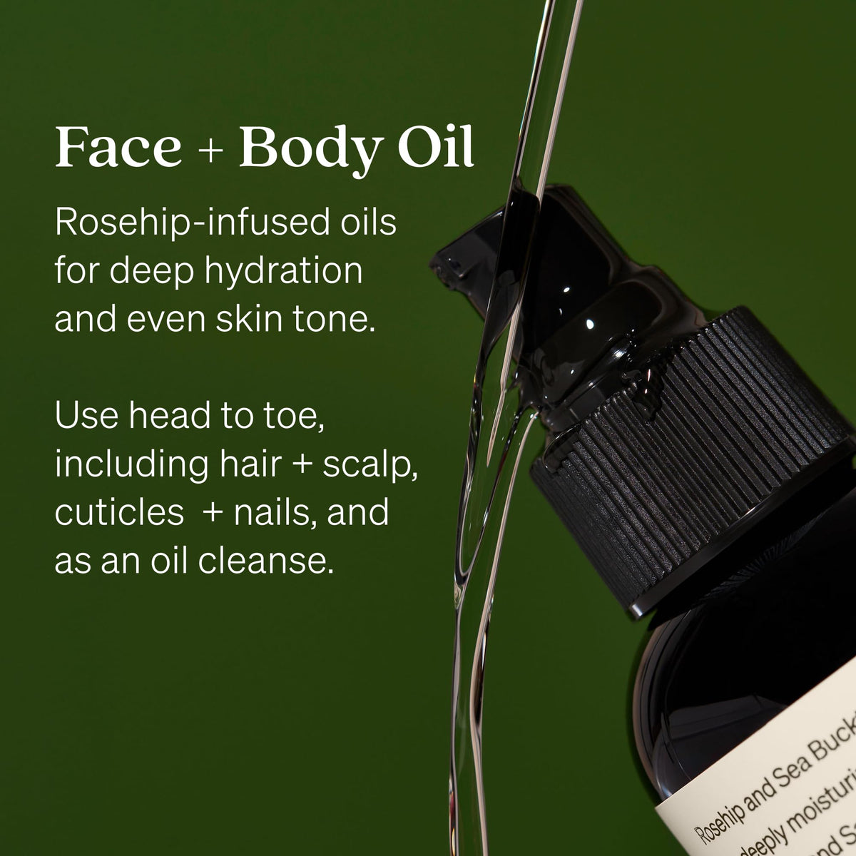 Loved01 oil texture droplets on skin demonstrating quick absorbency