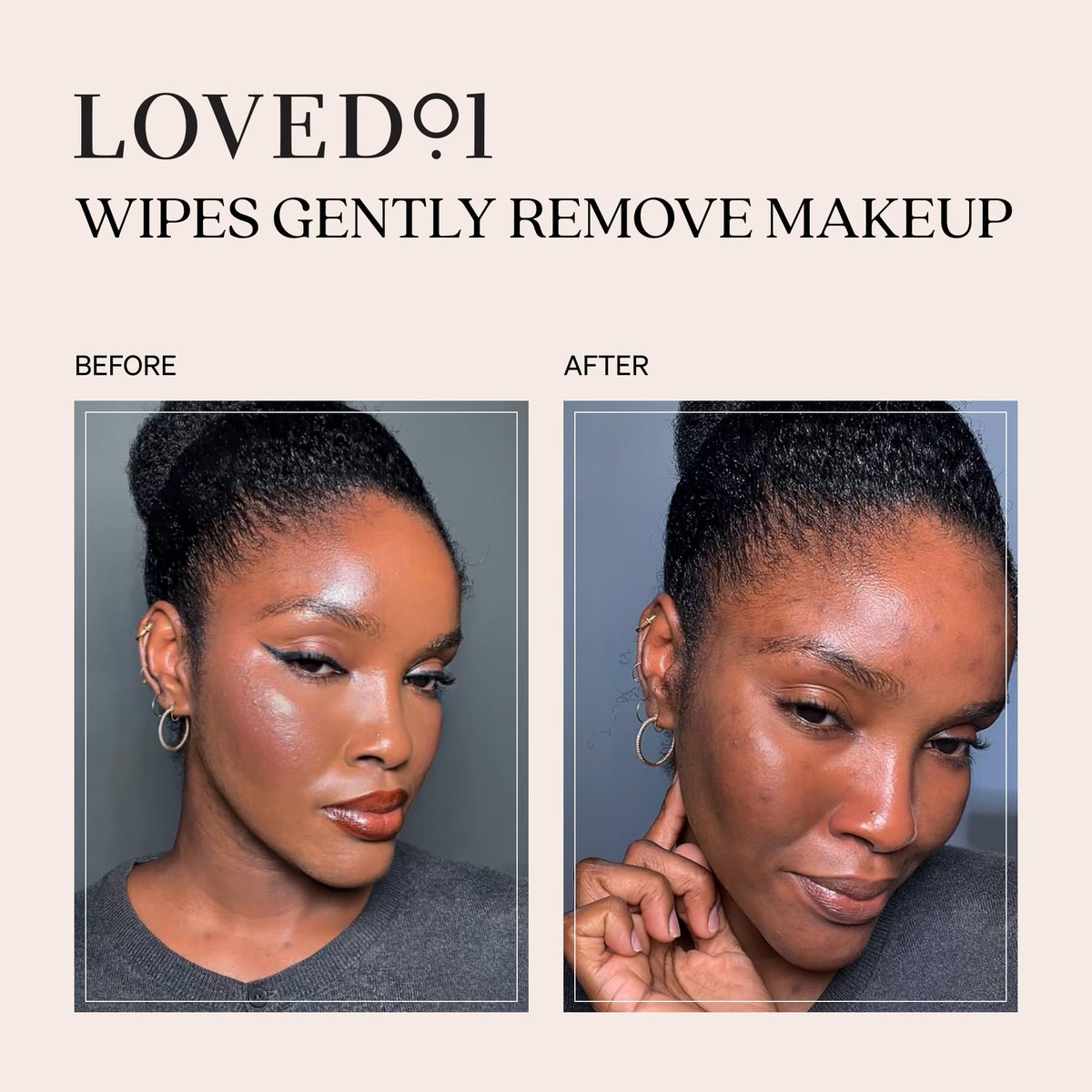 Loved01 wipe texture close-up highlighting soft fibers and gentle exfoliation benefit