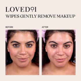 Loved01 wipe in hand removing makeup, quick post-workout freshening benefit