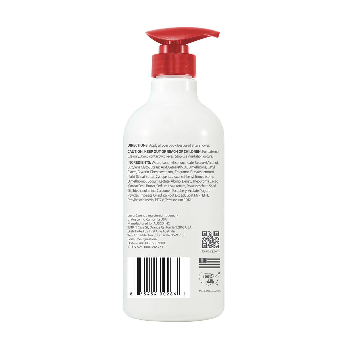 Lover's Care applied to hand demonstrating smooth spreadability and immediate skin comfort