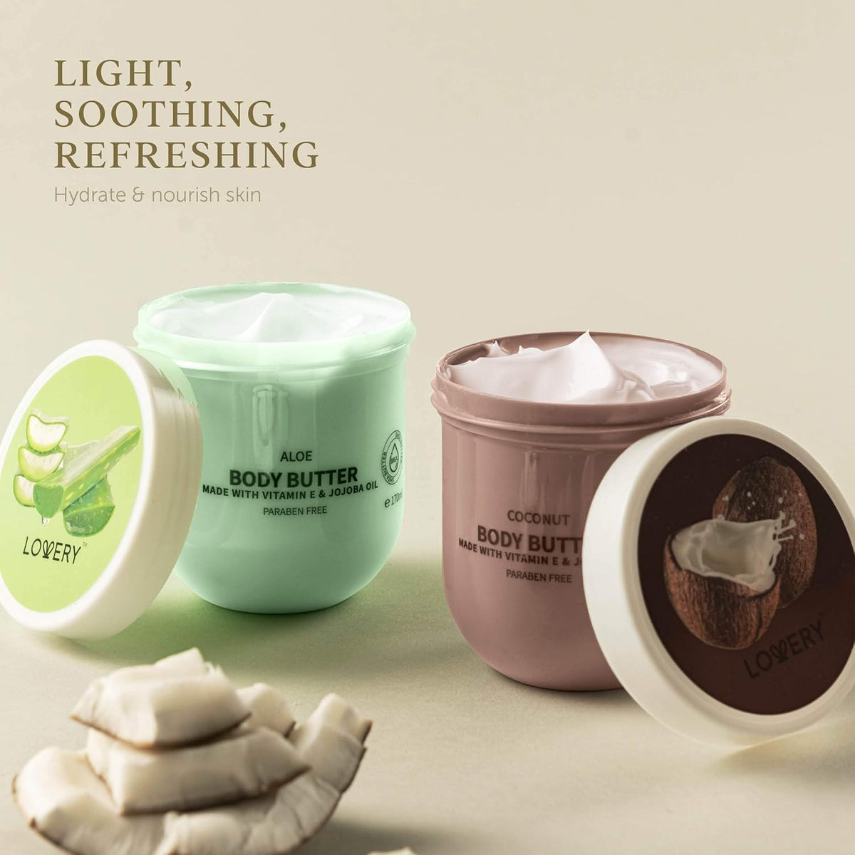 LOVERY lavender jasmine jar detail with floral accents, promotes calming evening routine