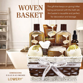 LOVERY lifestyle scene with candle and basket suggesting a serene at-home spa