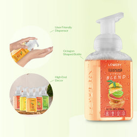 LOVERY pump closeup highlighting foam texture and easy dispensing