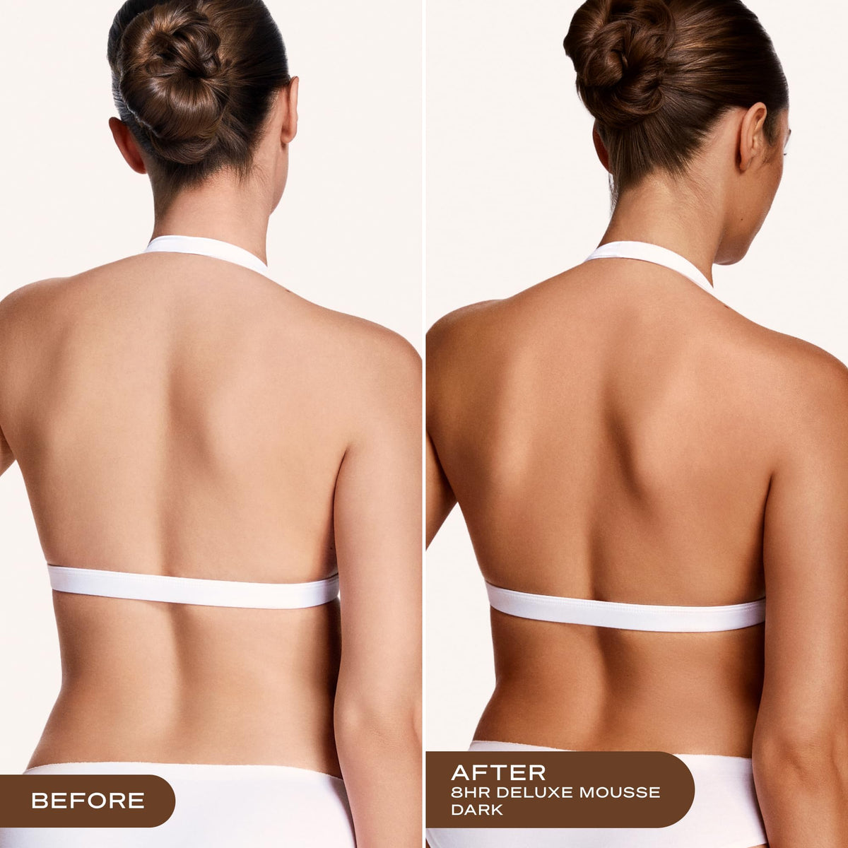 Loving Tan applicator mitt with mousse demonstrating easy, streak-free application benefit