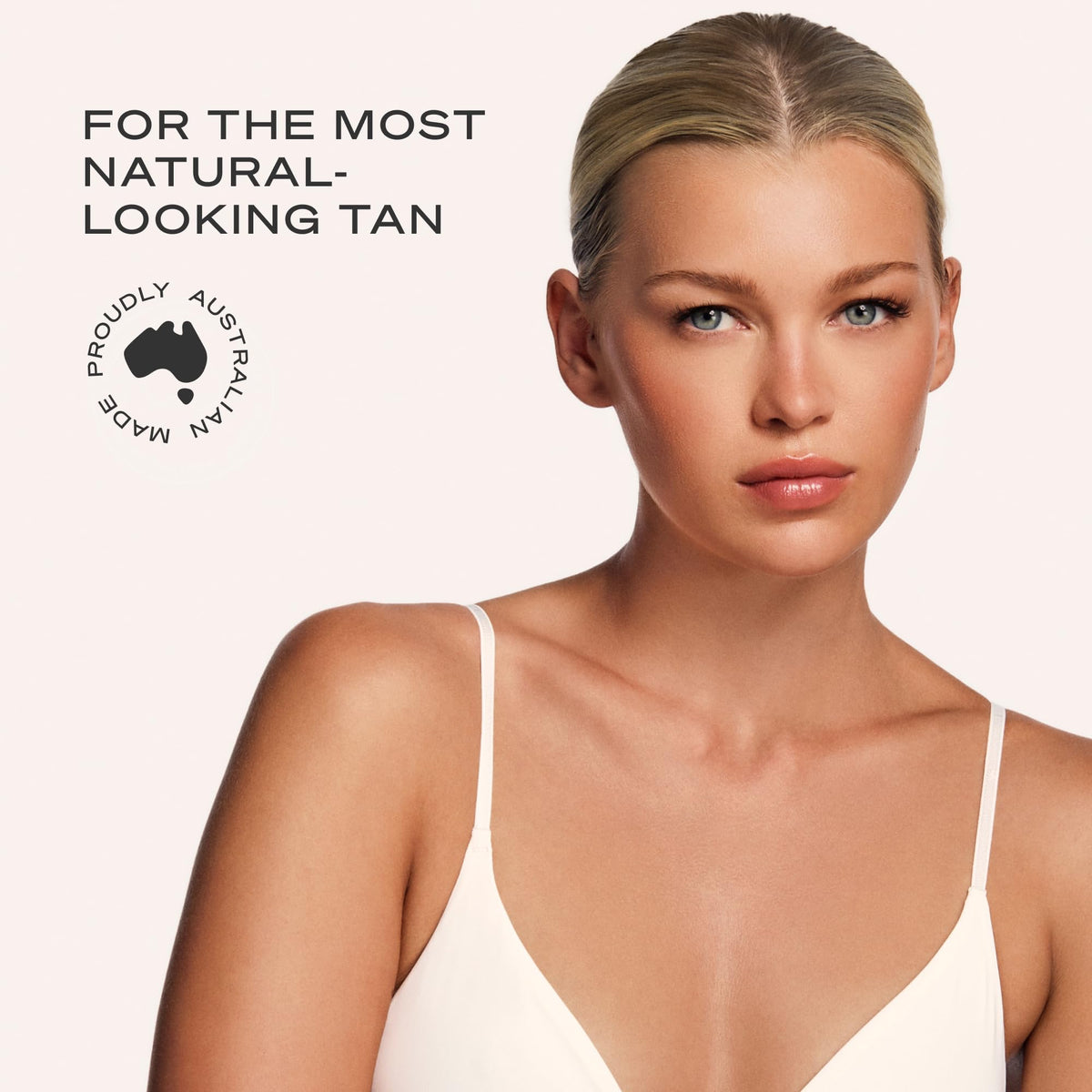 Loving Tan close up of bronzing colour guide showing visible coverage benefit