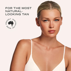 Loving Tan close up of bronzing colour guide showing visible coverage benefit