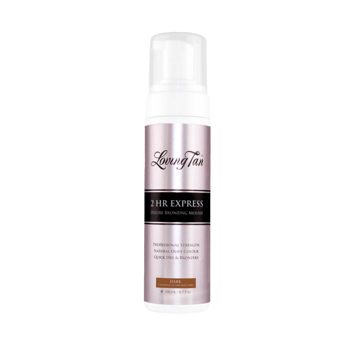 Loving Tan front can showing label and immediate colour guide benefit