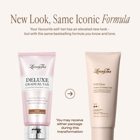 Loving Tan lotion texture on fingertip highlighting smooth, fast-dry feel