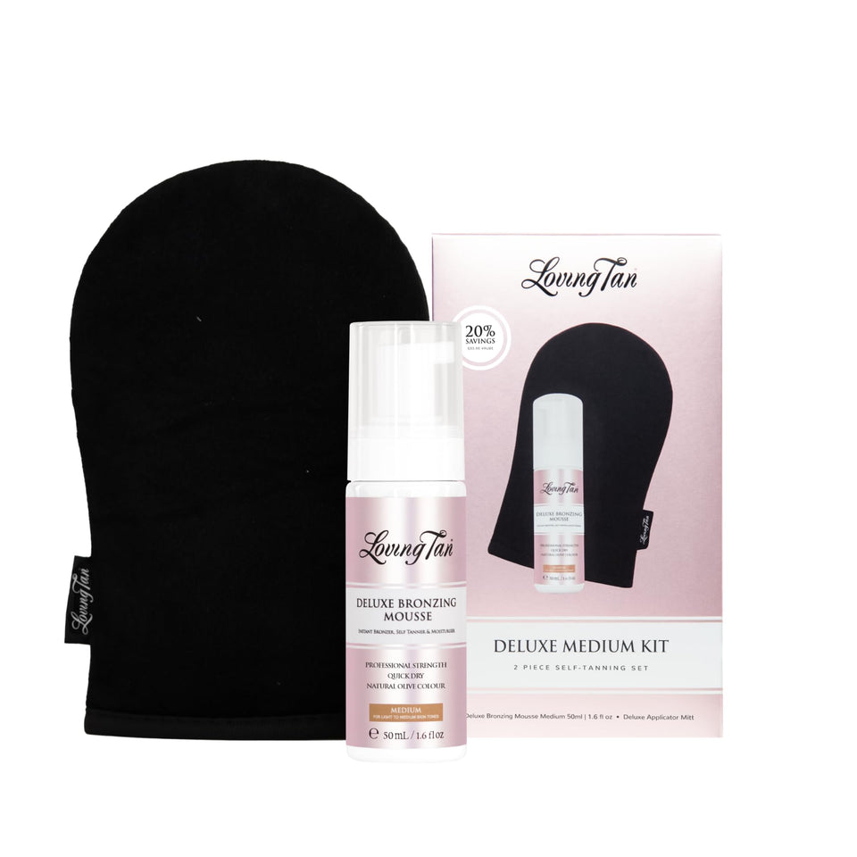 Loving Tan front packaging showing mini kit and immediate colour guide benefit