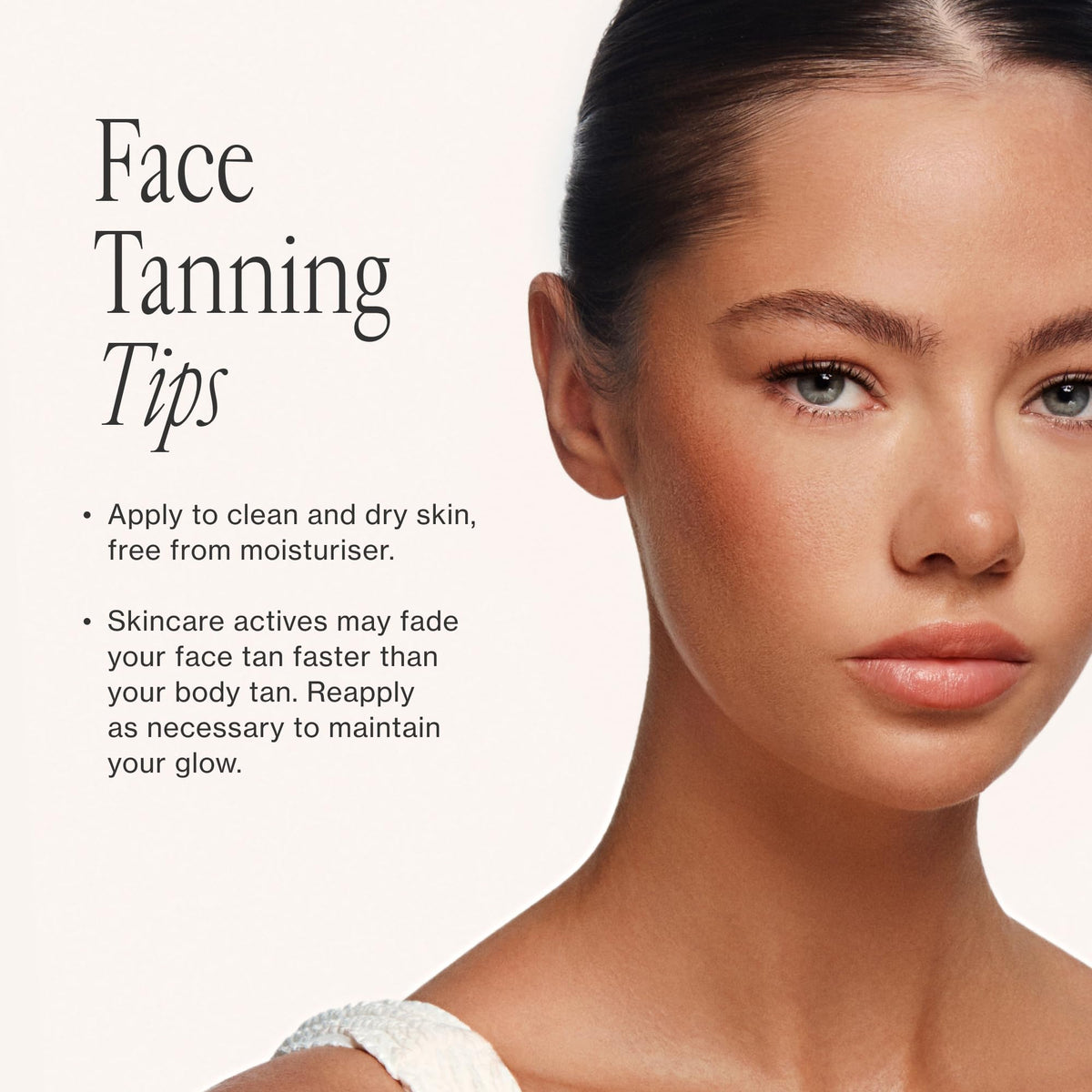 Loving Tan bottle staged in bathroom suggesting easy daily routine benefit