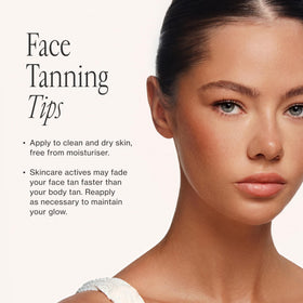 Loving Tan bottle staged in bathroom suggesting easy daily routine benefit