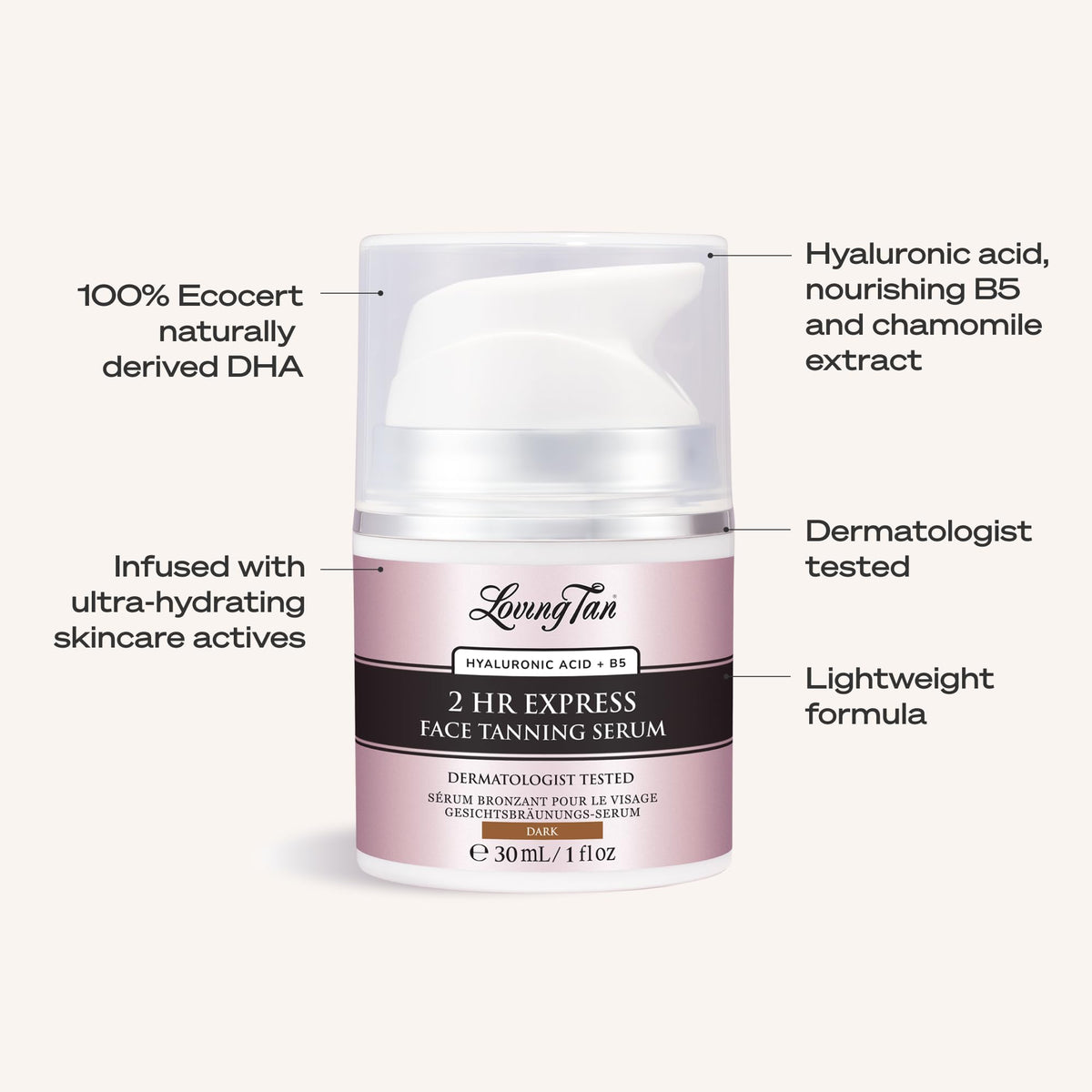 Blending Loving Tan along jawline and neck for seamless transition benefit