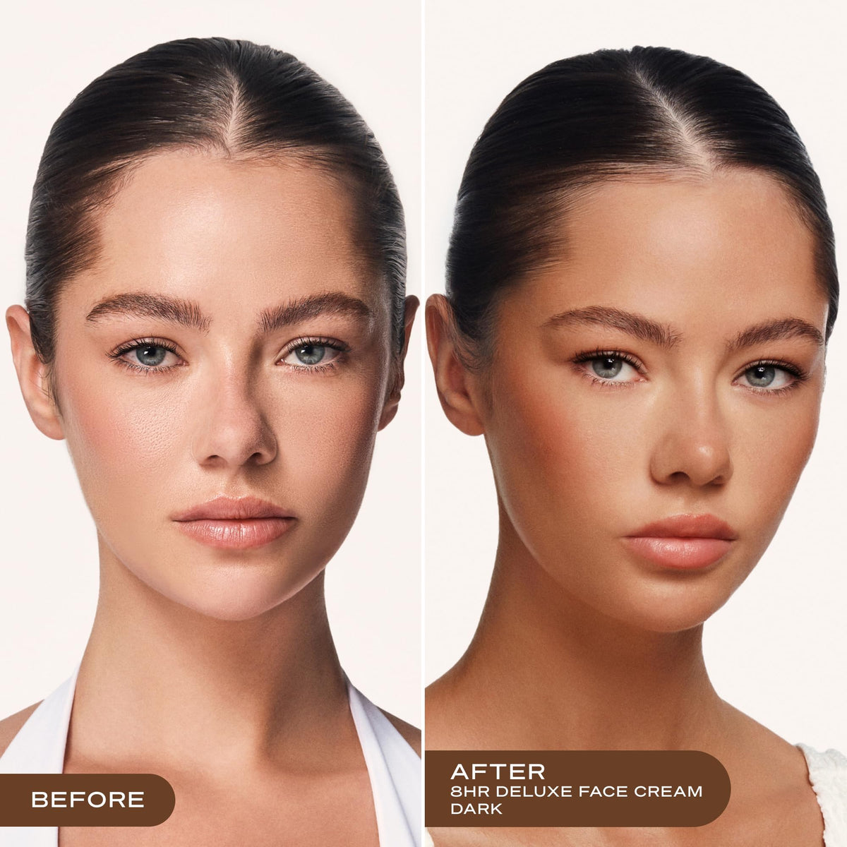 Loving Tan close-up of creamy tanner texture, lightweight absorption demonstrated