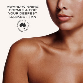Loving Tan label close-up highlighting natural-derived ingredients benefit