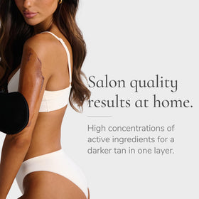 Loving Tan lifestyle image at beach-ready showing natural-looking bronzed glow benefit