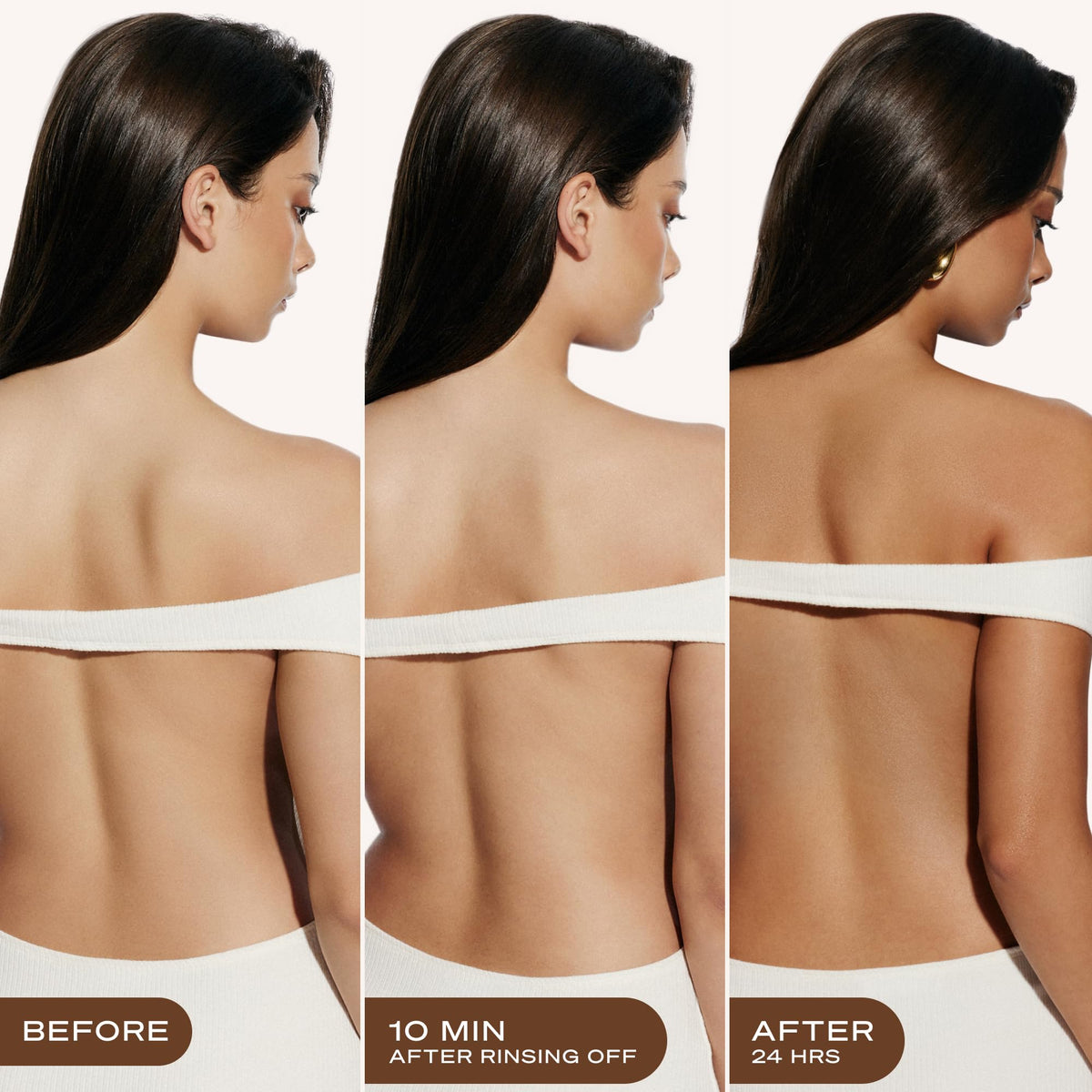 Loving Tan applied with mitt demonstrating streak-free blending benefit