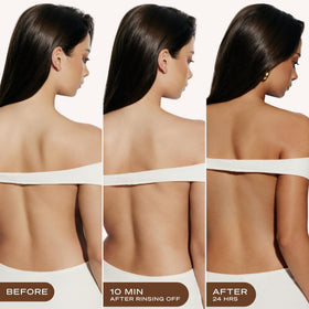 Loving Tan applied with mitt demonstrating streak-free blending benefit