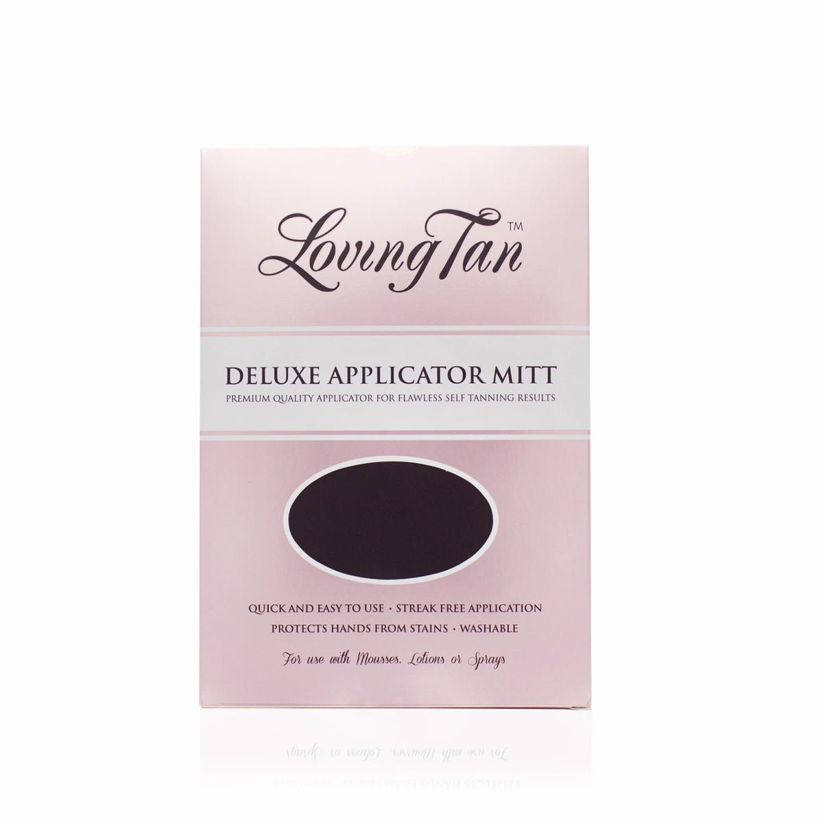 Loving Tan mitt close-up texture for smooth blending benefit