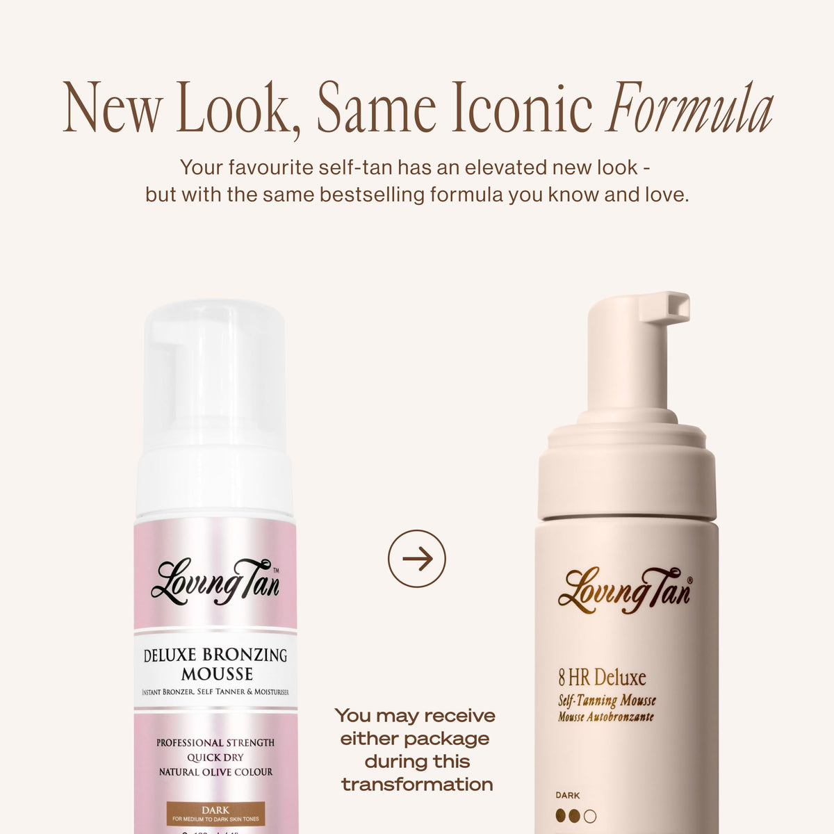 Loving Tan mousse pump releasing foam with visible velvety texture for smooth coverage