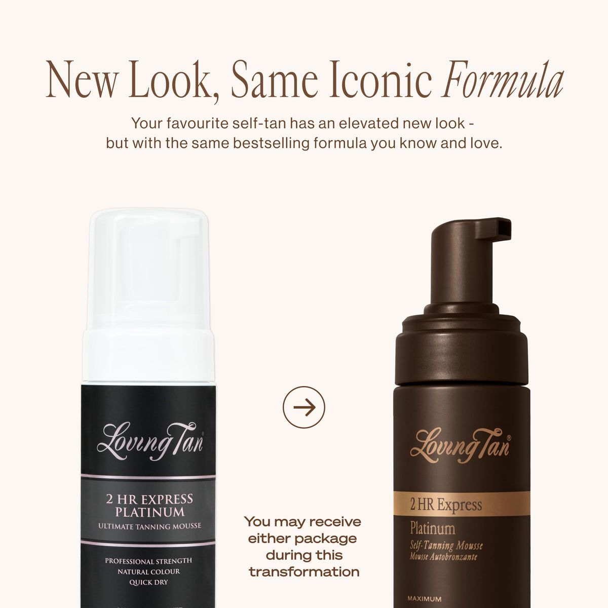 Loving Tan mousse pump dispensing fluffy foam texture for fast drying