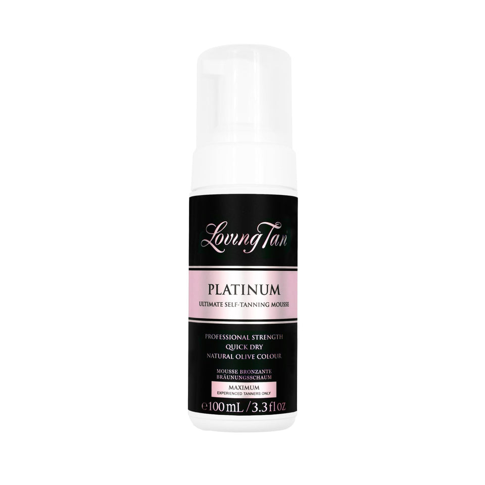 Loving Tan bottle front packaging showing product and benefit of professional tan