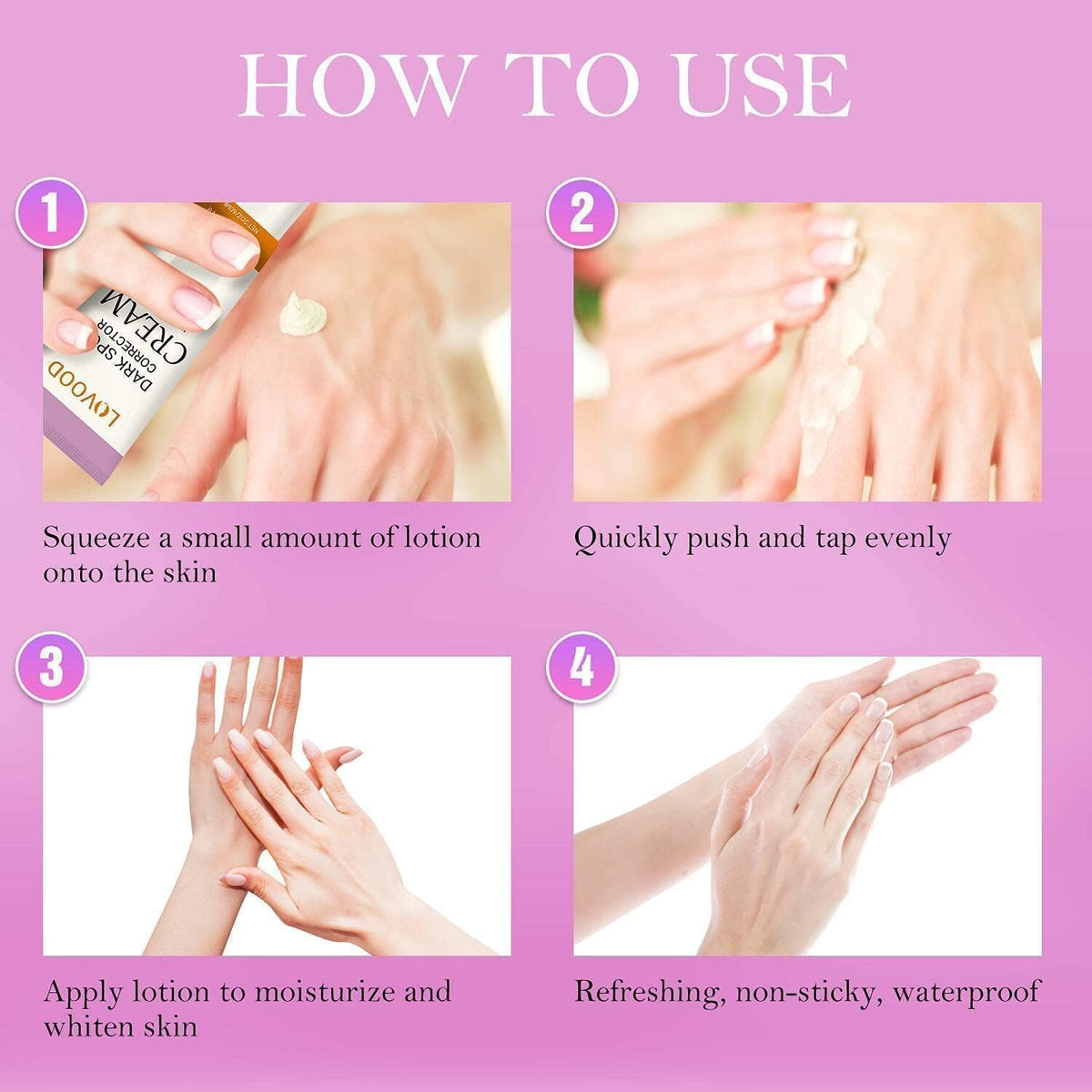 LOVOOD cream applied to knees and elbows to improve texture