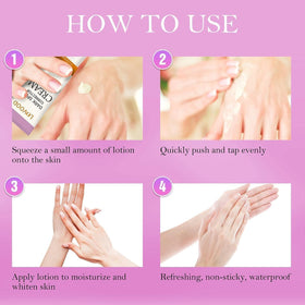 LOVOOD cream applied to knees and elbows to improve texture