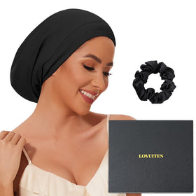 LOVUITEN front packaging showing silk bonnet and premium box, elegant gift-ready benefit