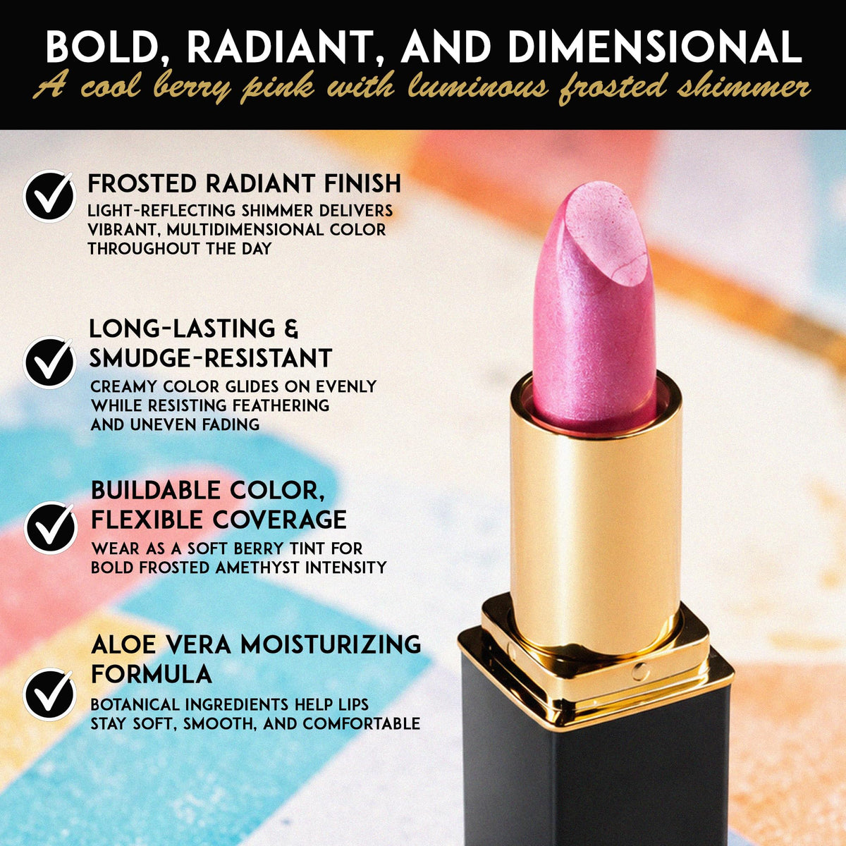 L'Paige product and box flatlay emphasizing branding and label benefit: clear product information